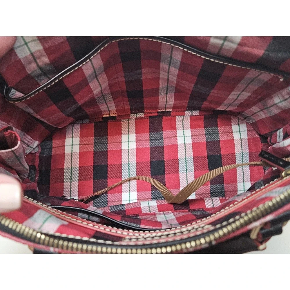 Dooney & Bourke Disney Farmhouse Holiday Satchel Top Handle Bag Christmas Red